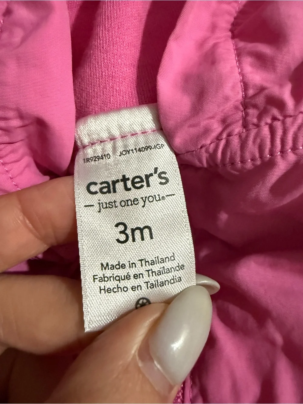Carters lightweight pink
